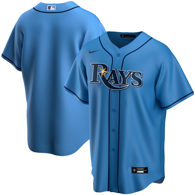 MLB Men Tampa Bay Rays Nike Light Blue Alternate 2020 Replica Team Jersey